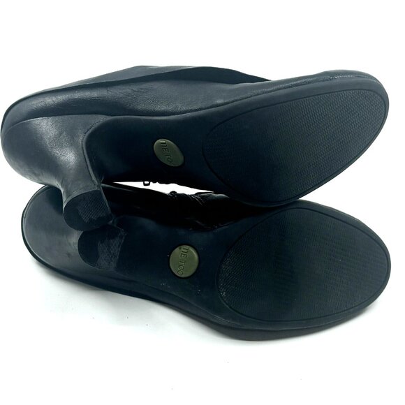 me too Fremont Leather Cuffed Ankle Bootie Spool Heel Shoe, Women's 9M, Black - Picture 7 of 10